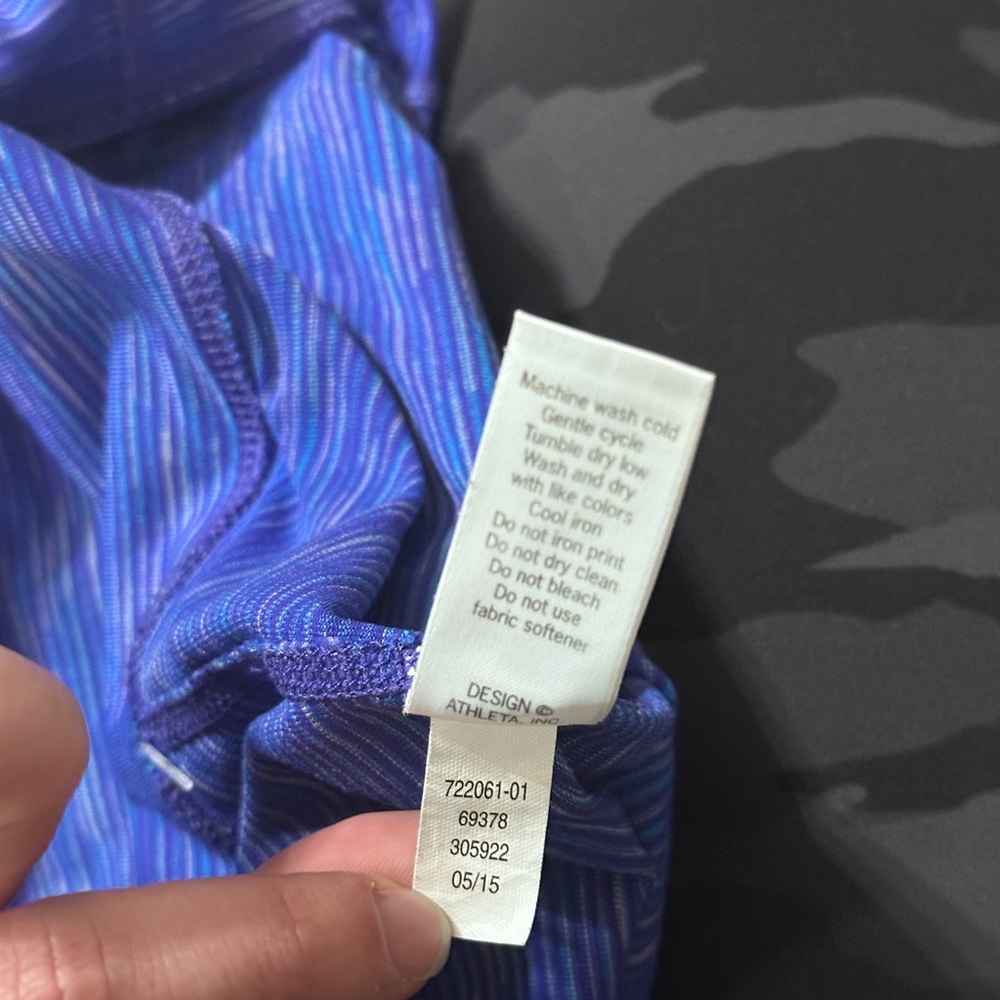 Athleta Energy Chaturanga Crop Leggings Space Dye Blue Purple Athleisure XS - Picture 8 of 8